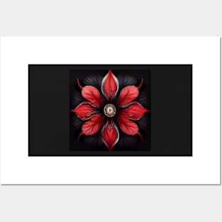 red and black flower 02 Posters and Art